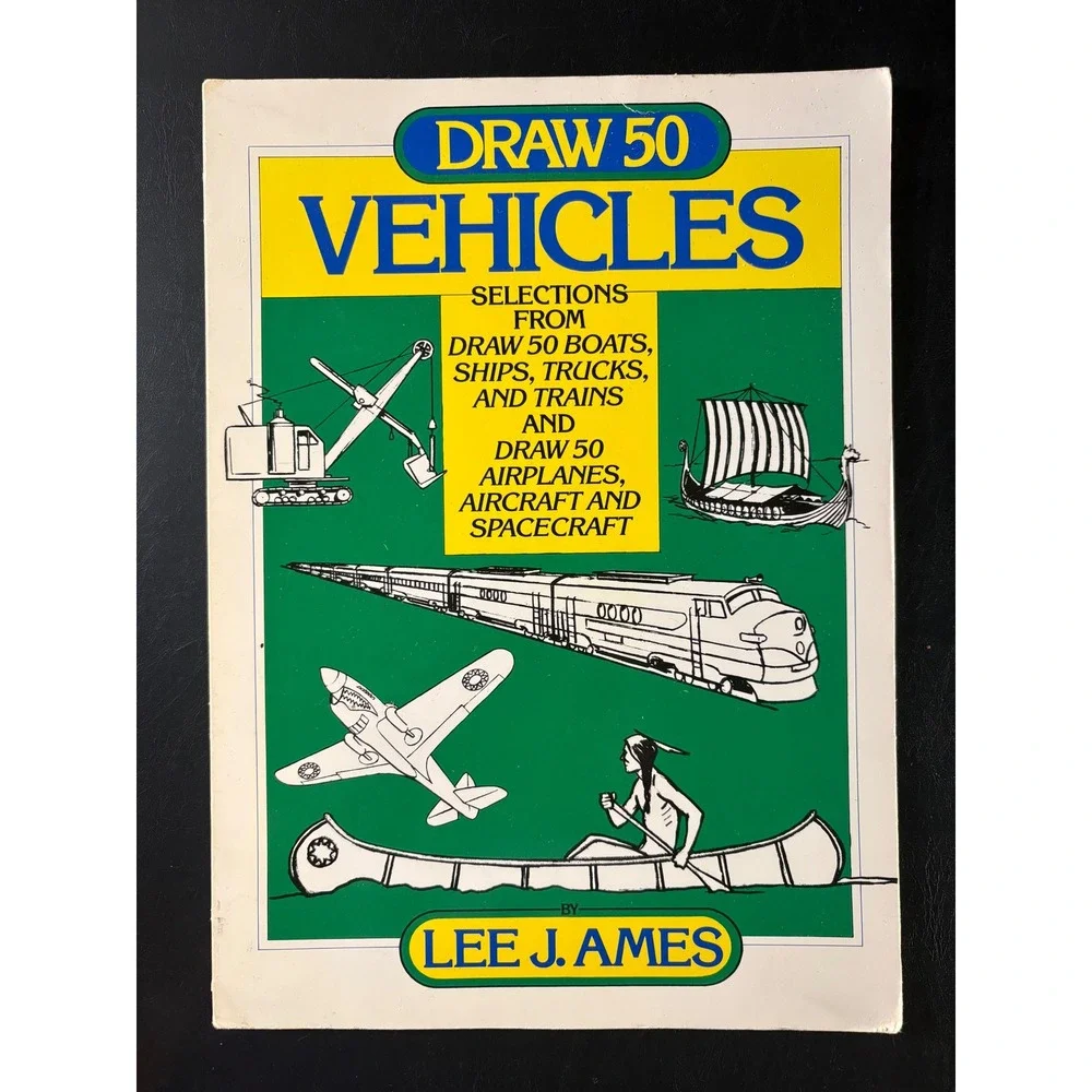 Lot of 2 How to Draw Vehicles, Biats, Trains, Planes